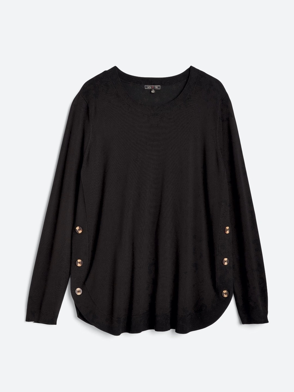 Lety & Me December Side Detail Sweater - Black